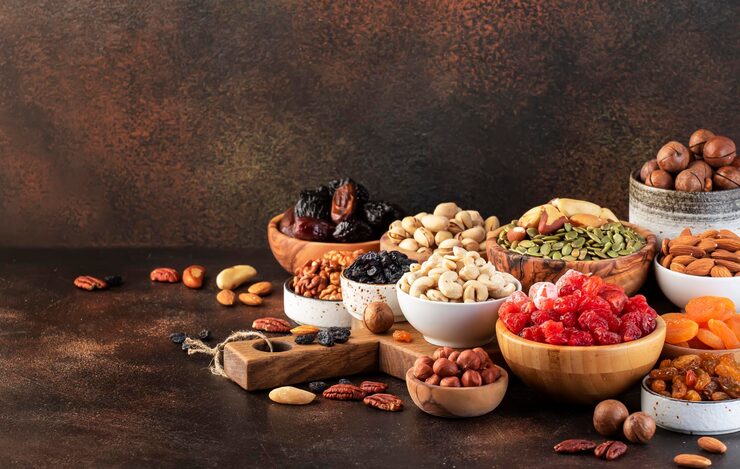 healthy dry fruits and nuts